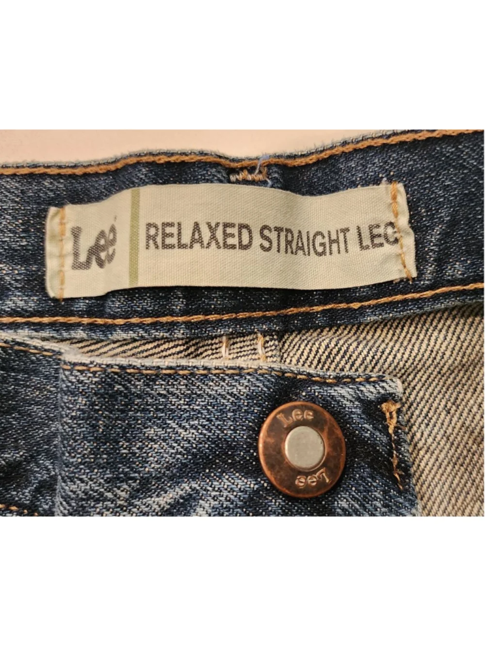 Lee Men's Relaxed Straight Leg Jeans Blue Denim 100% Cotton 36x30 Classic Fit